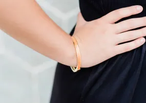 Orange Enamel Bangle Bracelet(Gold Filled)