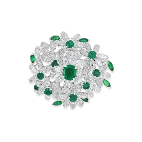 Oscar Heyman Emerald & Diamond Estate Brooch