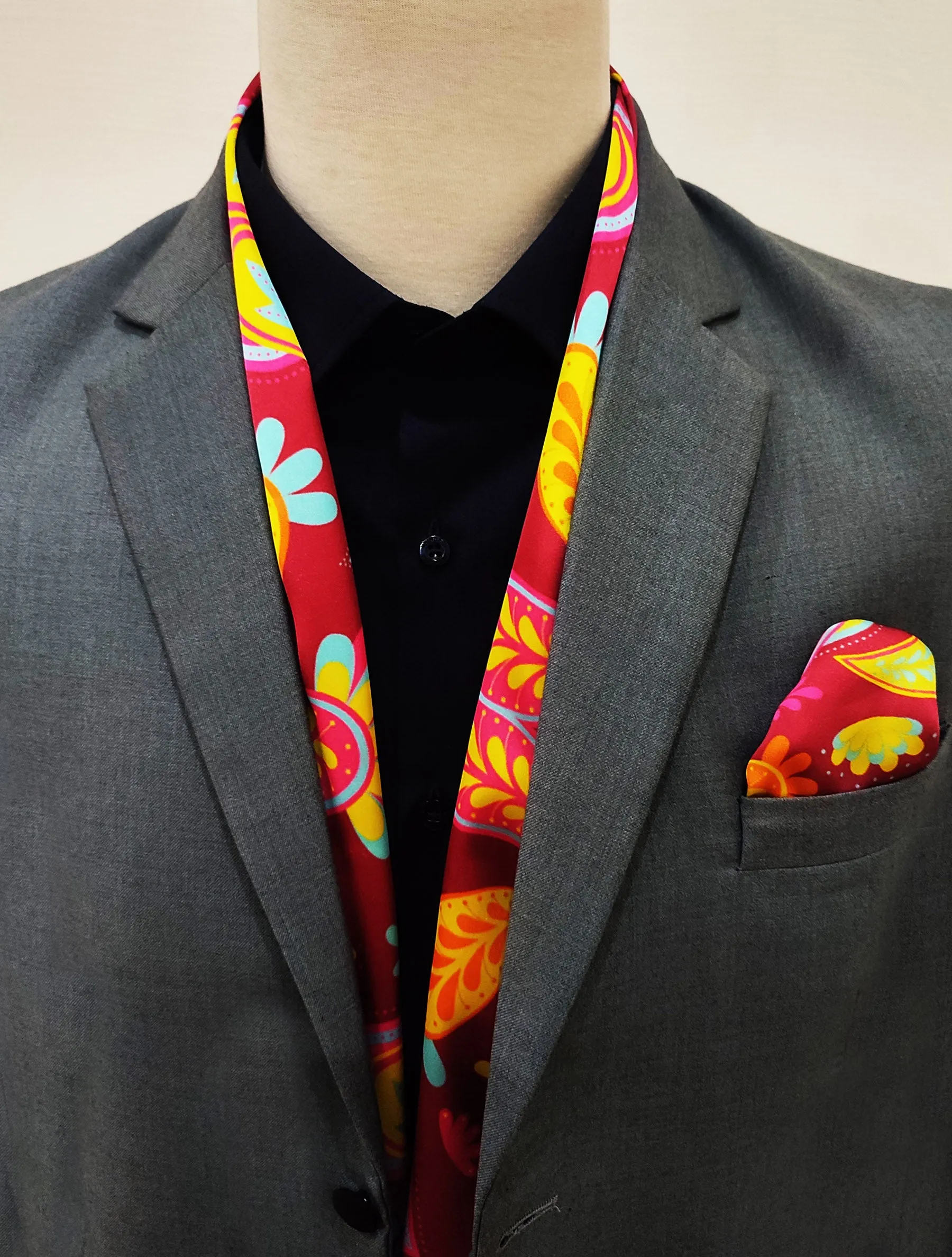 PAISLEY SHAPE SILK MEN SCARf and pocket square set