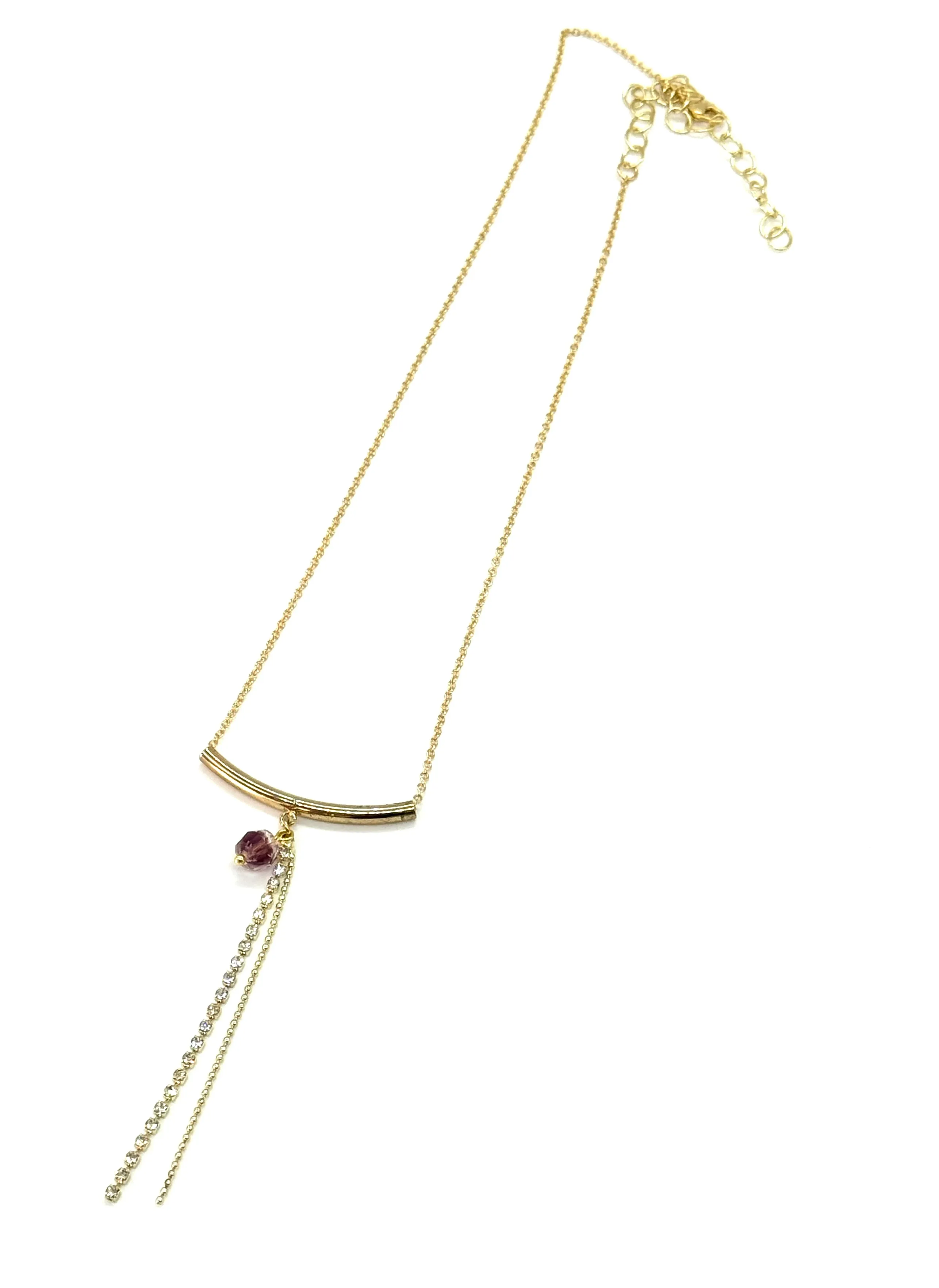 Pave' & Givre' Tassel Necklace