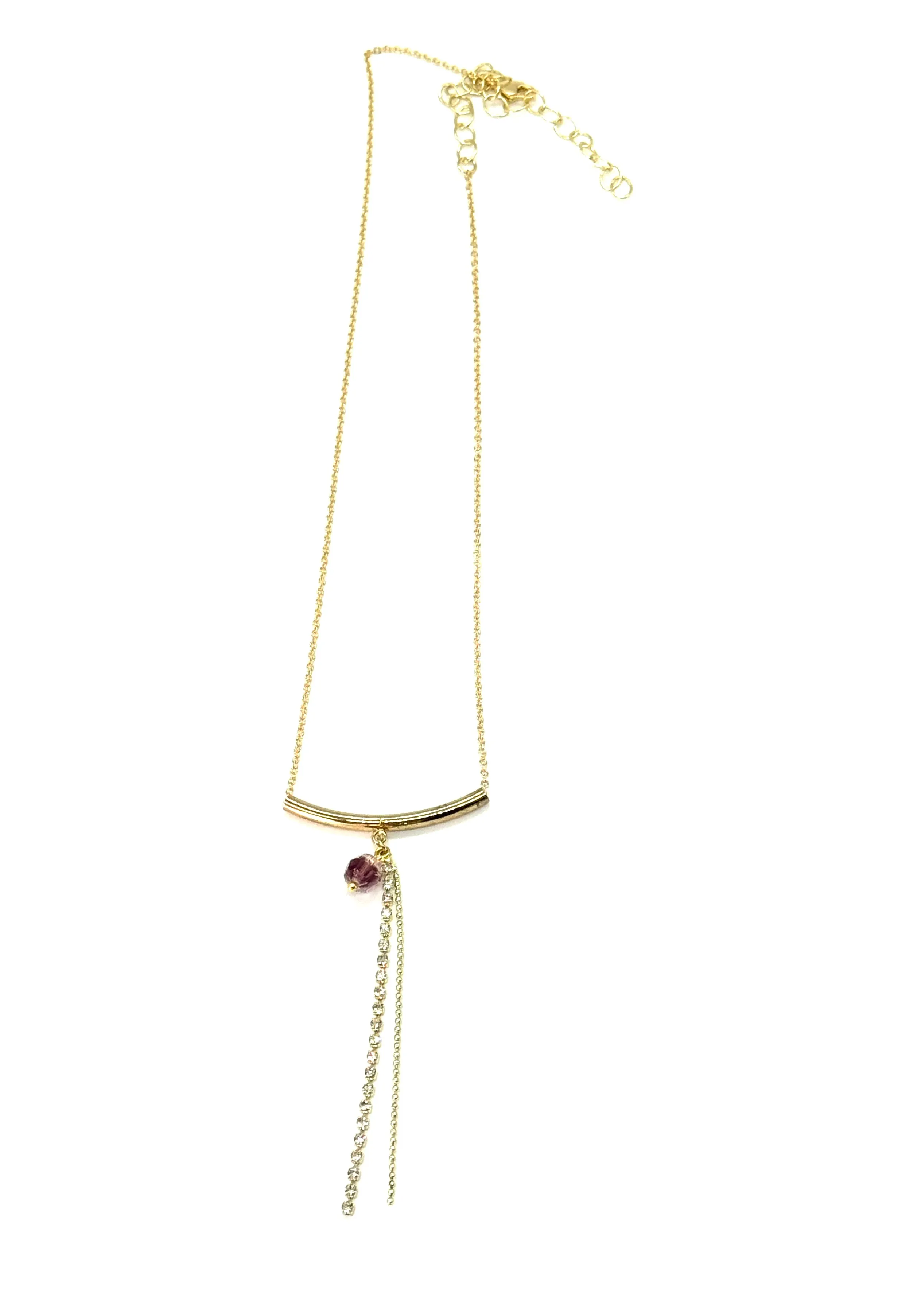 Pave' & Givre' Tassel Necklace