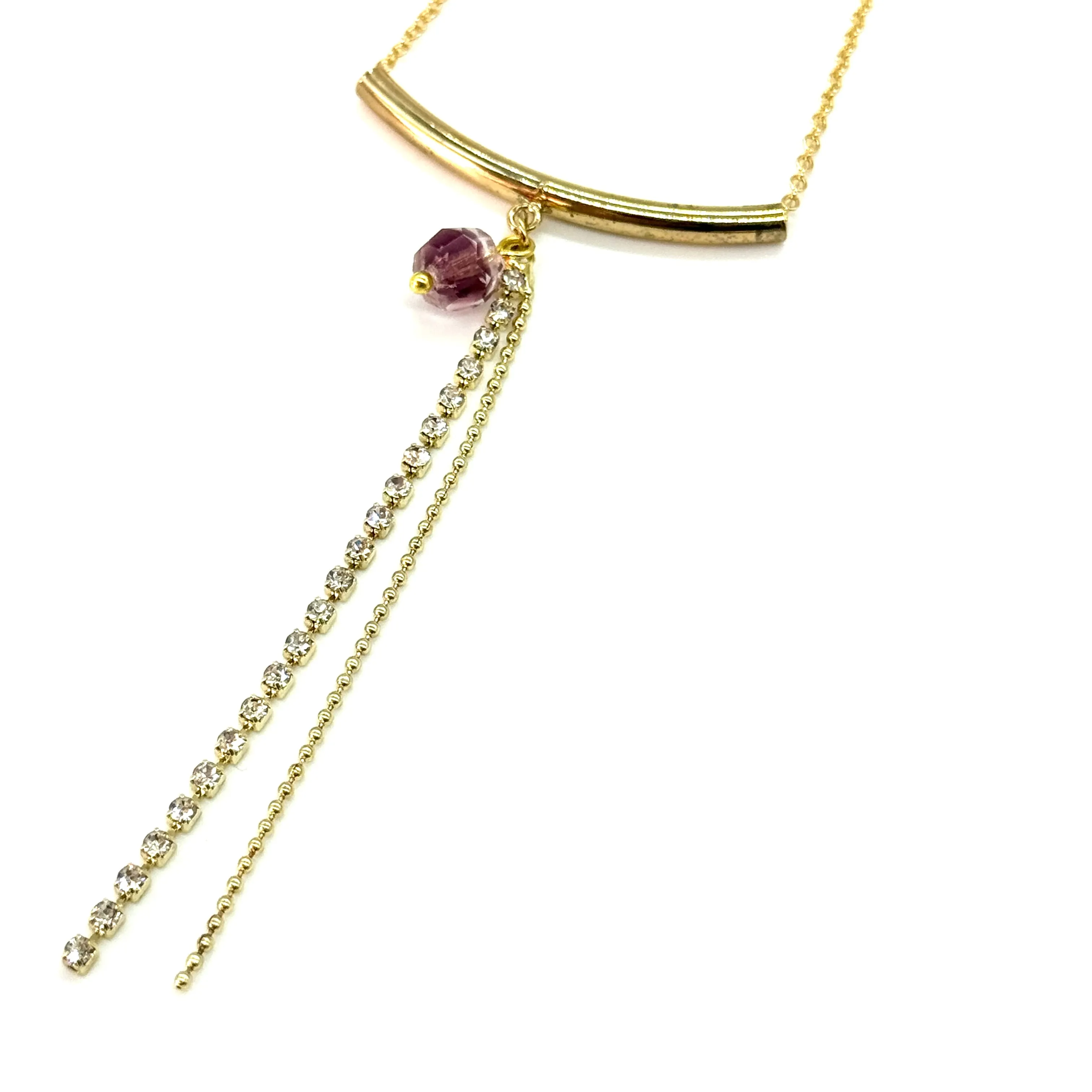 Pave' & Givre' Tassel Necklace