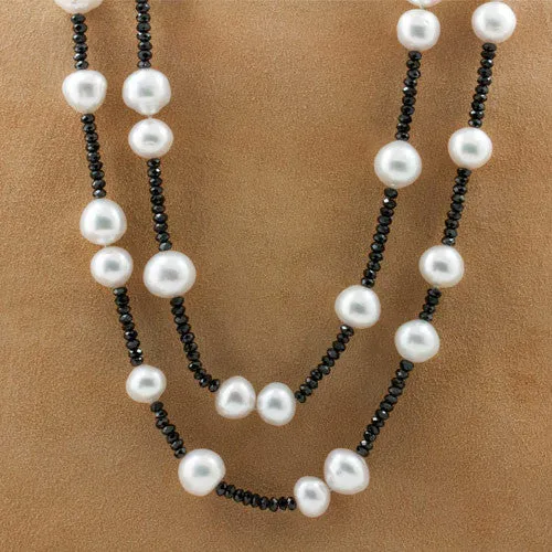 Pearl & Black Spinel Necklace