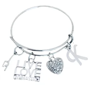 Personalized Gymnastics Live Love Bangle Bracelet