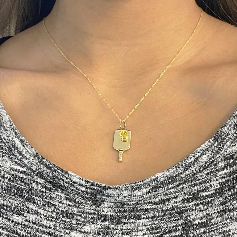 Pickleball Paddle with Citrine Necklace