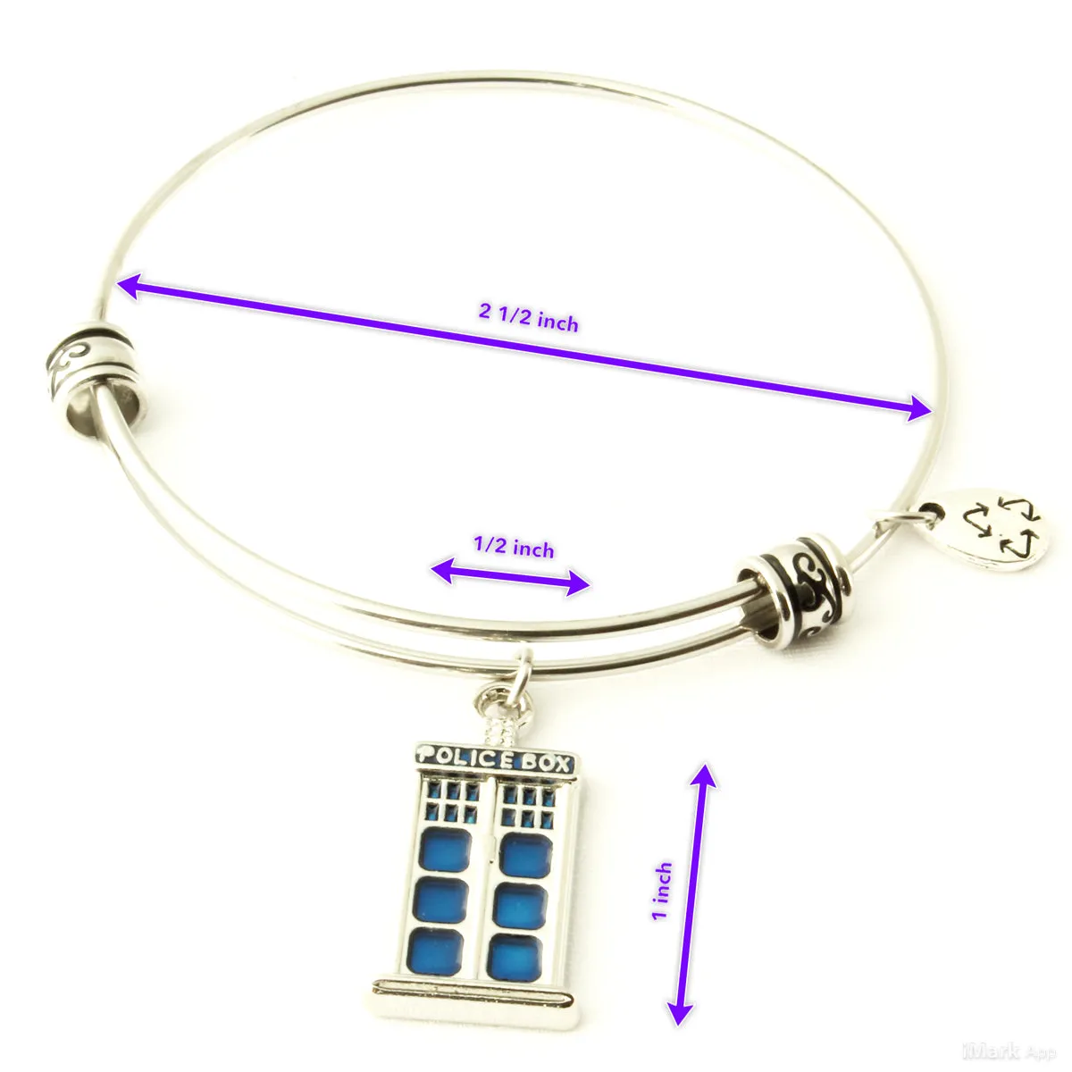 Police Box Bracelet | Bangle For Fans of the Popular TV Series Gift for Men Women Boys Girls Police Decor Call Box Policeman Box - Hypoallergenic