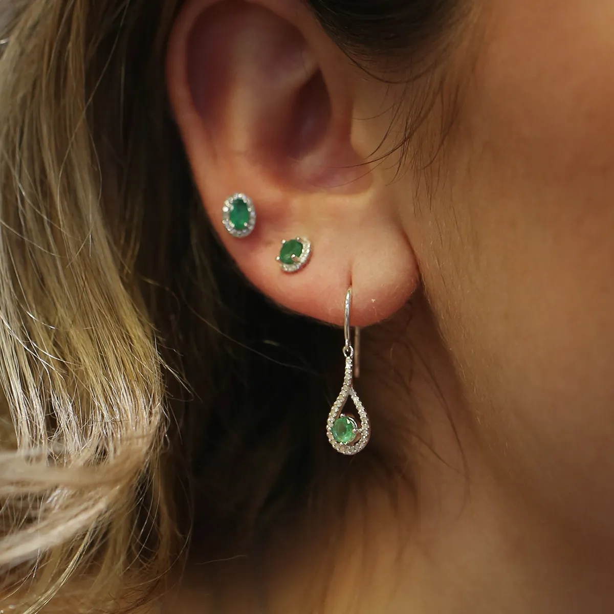 Popsicle Emerald & Diamond Earrings