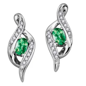 "ELLY" EMERALD AND DIAMOND EARRINGS