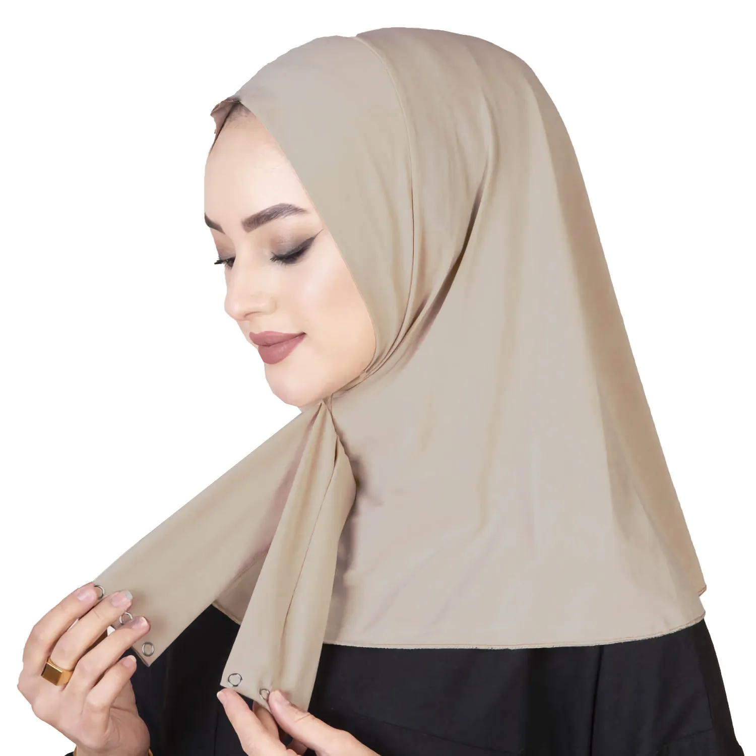 Ready To Go Instant Hijab for Ladies Girls Women With Tie Back Buttons Premium Quality Jersey Scarf