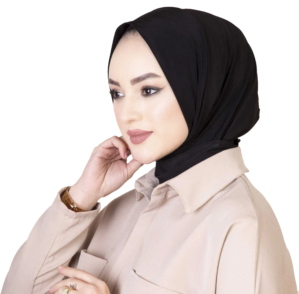 Ready To Go Instant Hijab for Ladies Girls Women With Tie Back Buttons Premium Quality Jersey Scarf