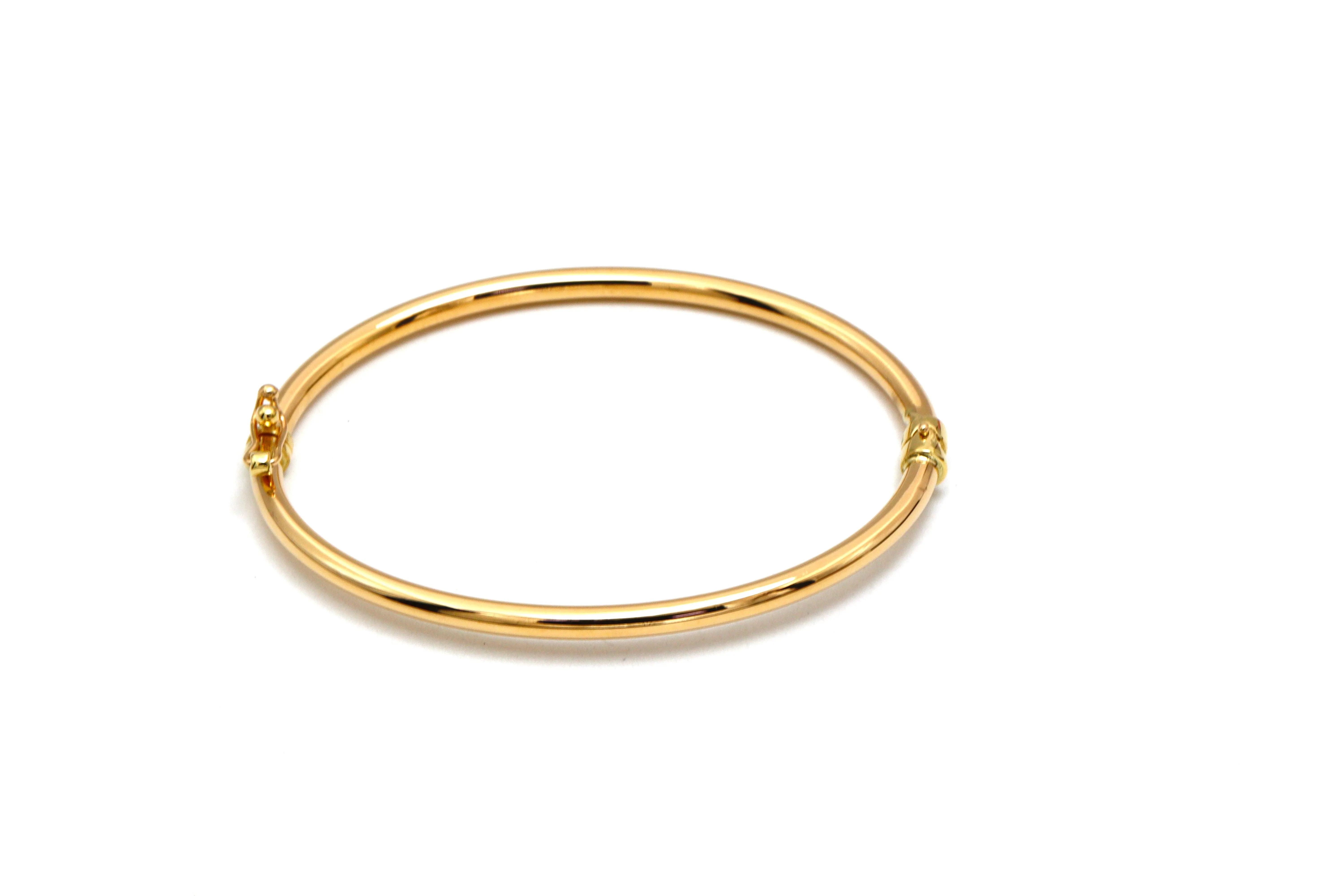 Real Gold Plain Calendar Pipe Bangle 1063 (SIZE 23) BA1489