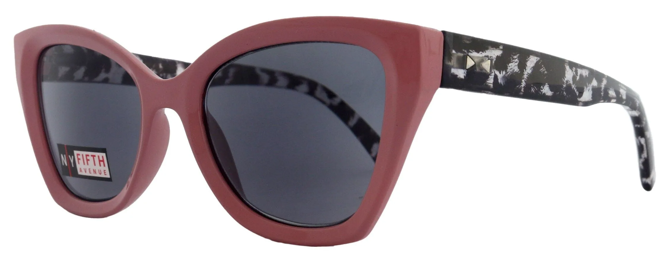 Rhodes, High-End Line Bifocal (Clear On Top) Reading Sunglasses for Women OR Non-Bifocal Readers Sunglasses (Pink Tortoiseshell) NY Fifth Avenue