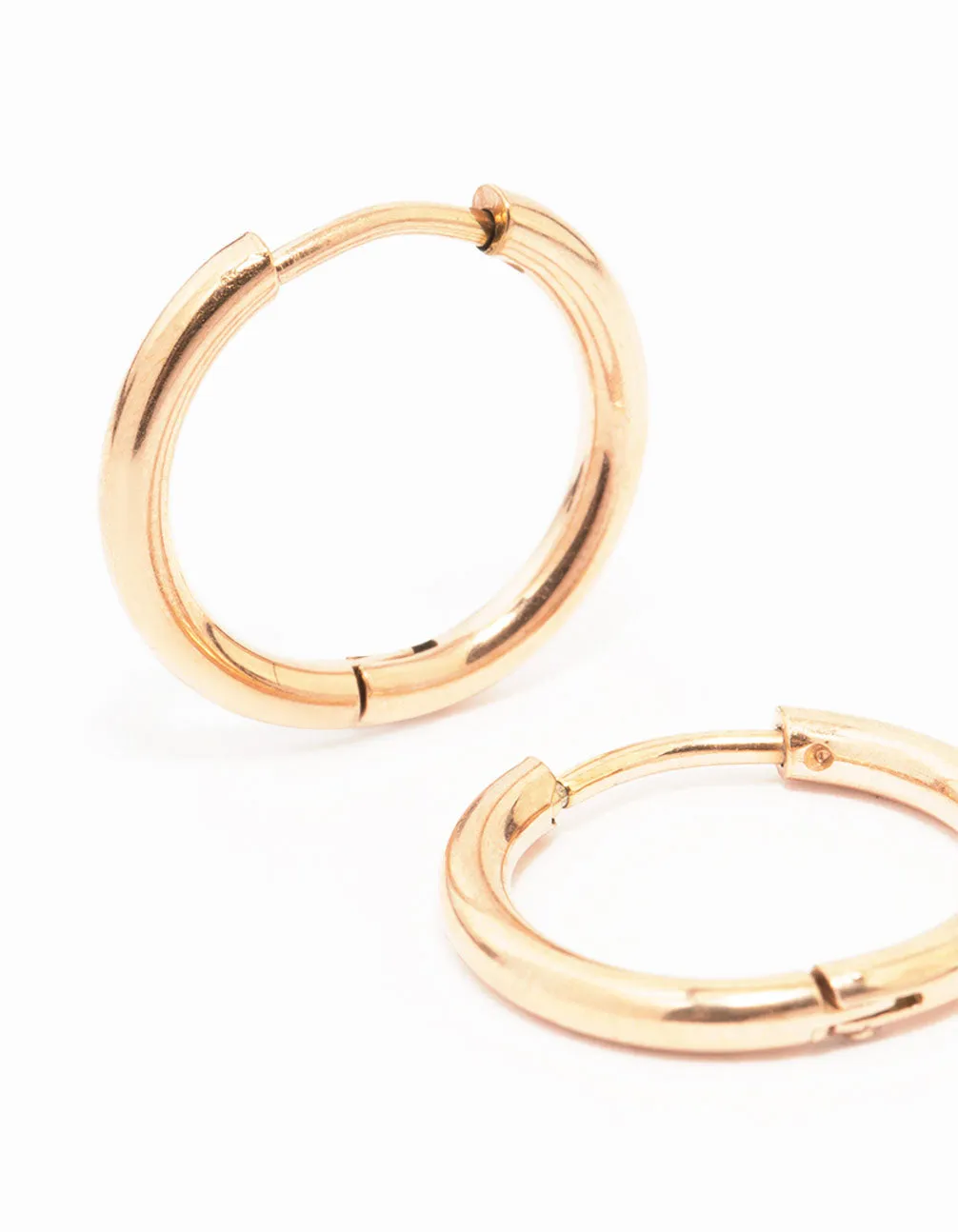 Rose Gold Plated Surgical Steel Thin Hoop Earrings 12mm