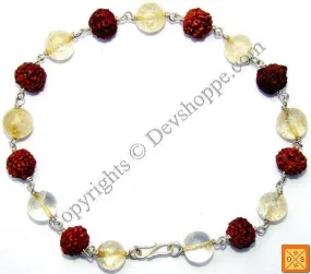 Rudraksha Citrine Combination Bracelet