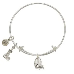 Sailboat Lighthouse Charm Bangle Bracelet