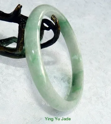 Sale-Imperial Green Veins Vintage Old Mine Lao Pit Burmese Jadeite Bangle 59mm (BB2662)