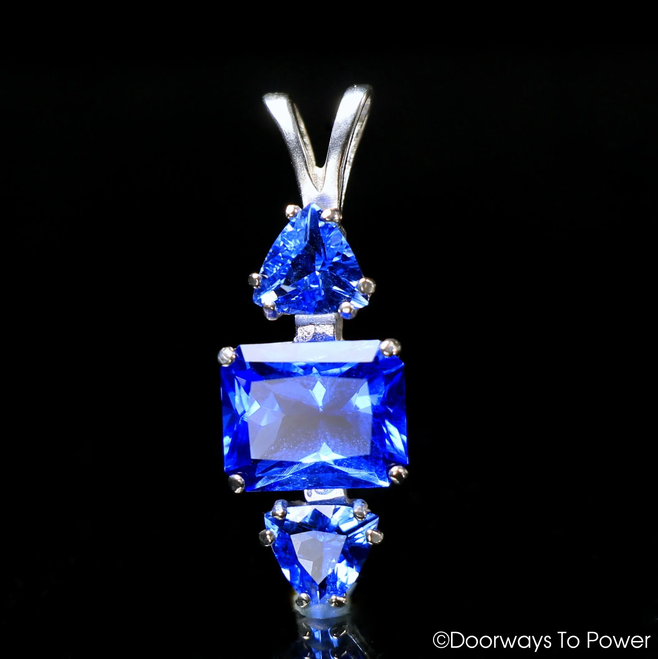 Siberian Blue Quartz Gemstone Crystal Pendant .925 SS