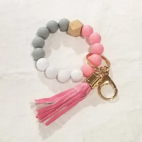 Silicone Bangle Keychain -Pink