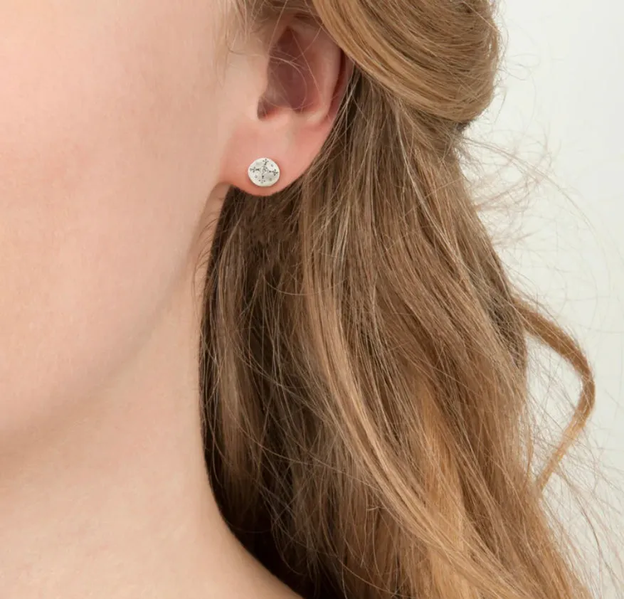 Silver Lights Emerald Stud Earrings