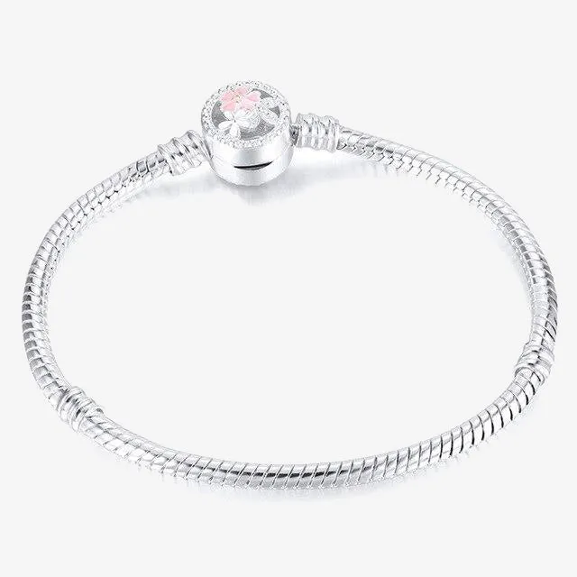 Silver Plated Snake Chain Link Bracelet Fit European