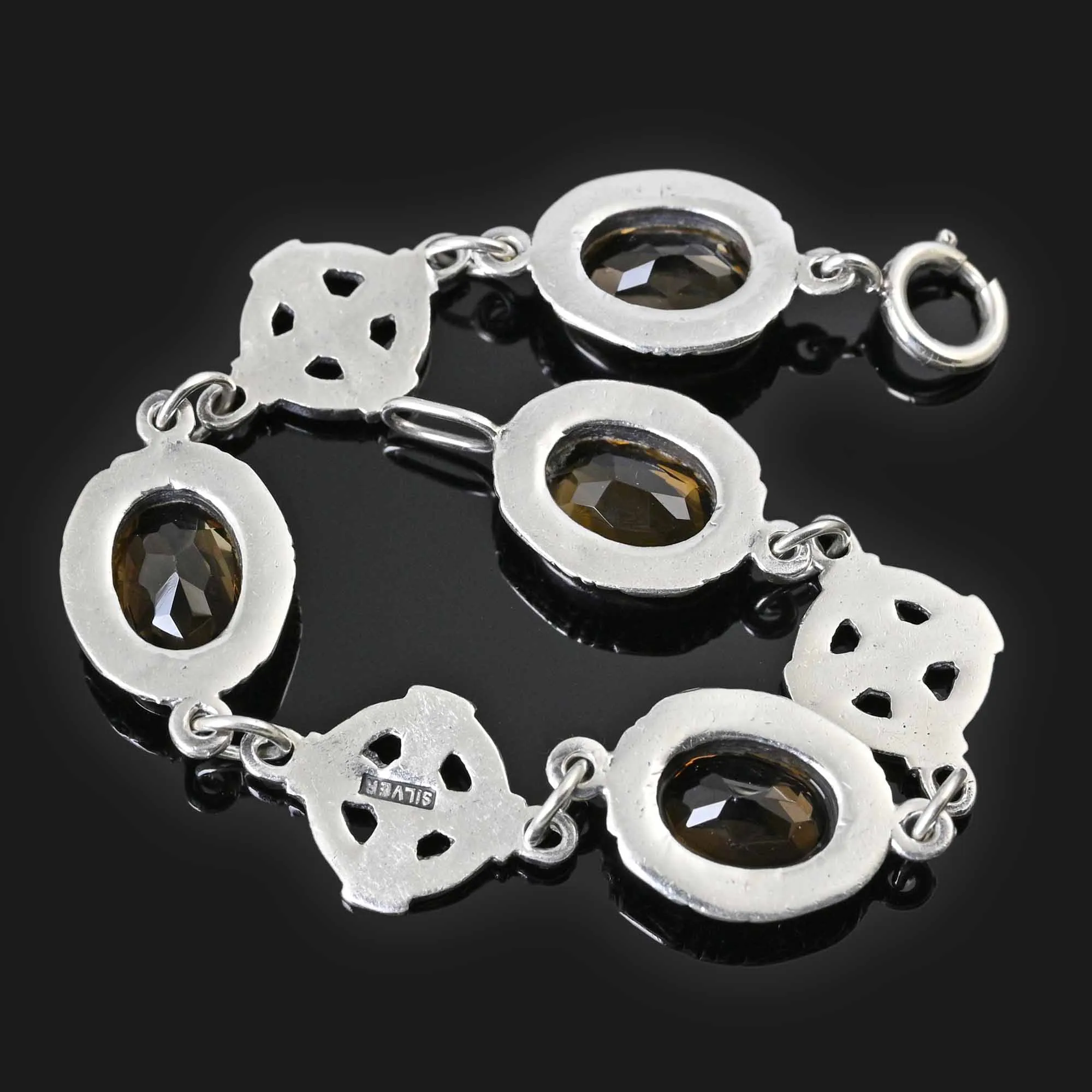 Silver Scottish Celtic Cross Citrine Bracelet