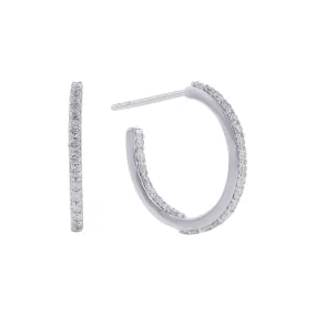 Silver Sedona Diamond Hoop Earrings 1/2ct