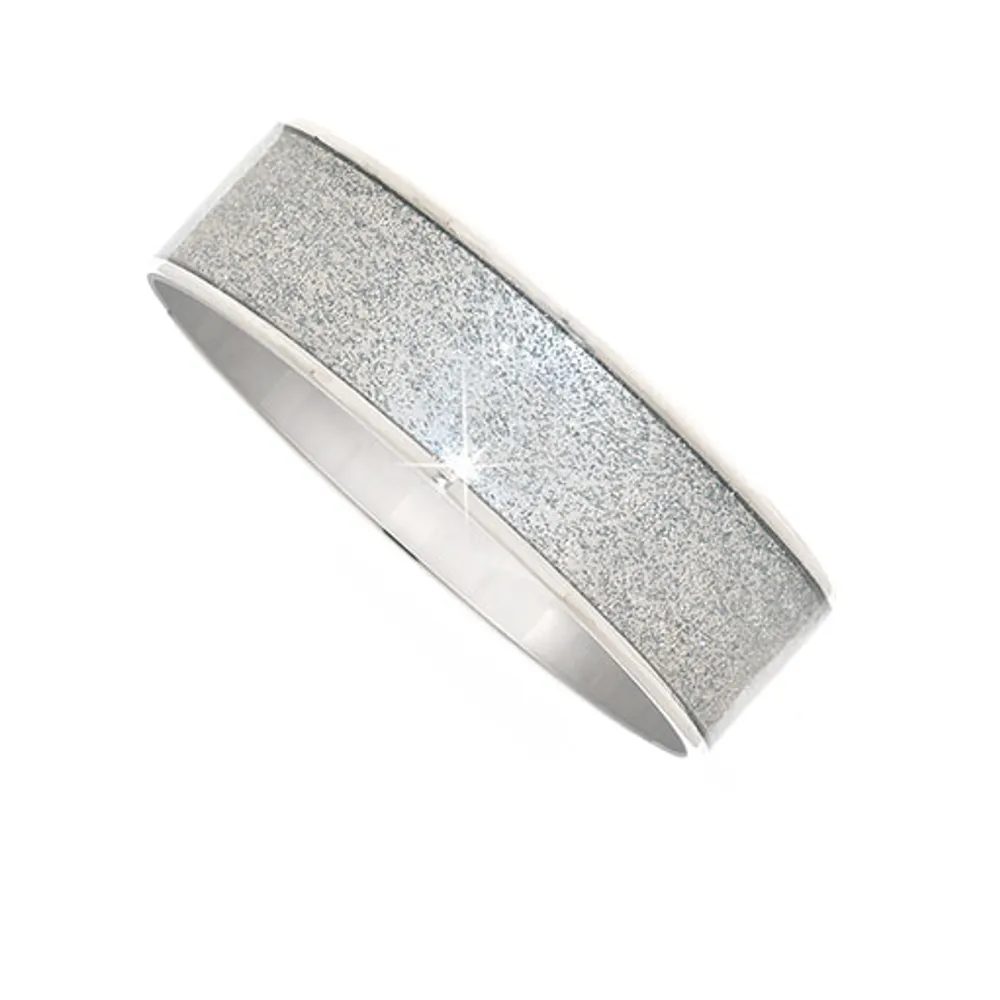 Silvertone Stardust Thick Bangle