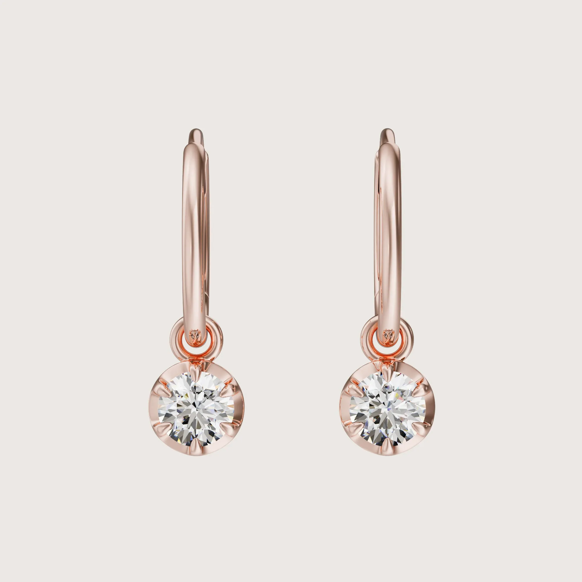 Simply Charming Interchangeable Diamond Earrings - Round