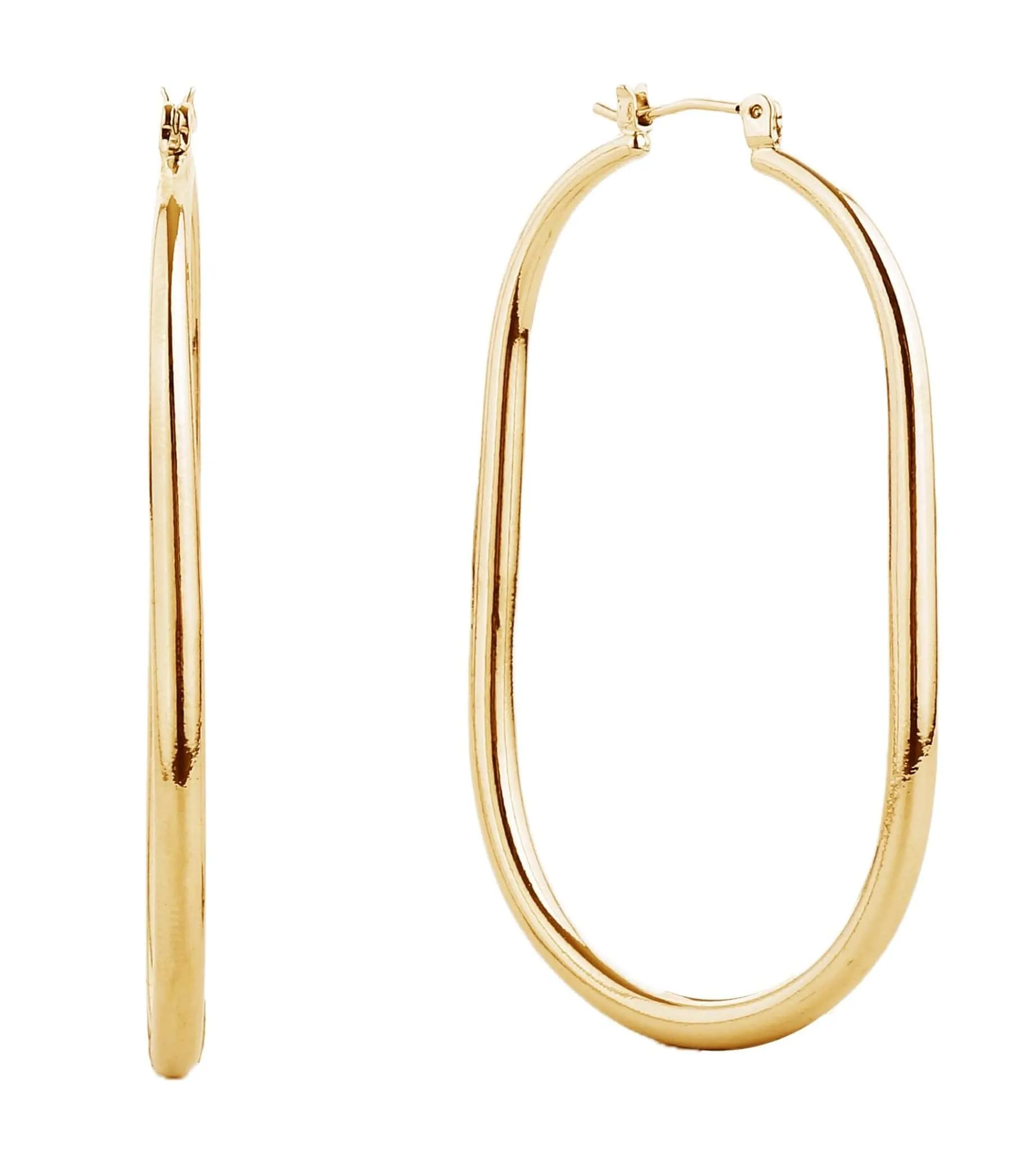 SJE310405 14K Dipped Pin Catch Hoop Earrings