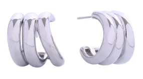 SJE310594 14K Mini Triple Hoop Post Earrings