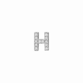 SKINNY SILVER H CHARM (WHITE)