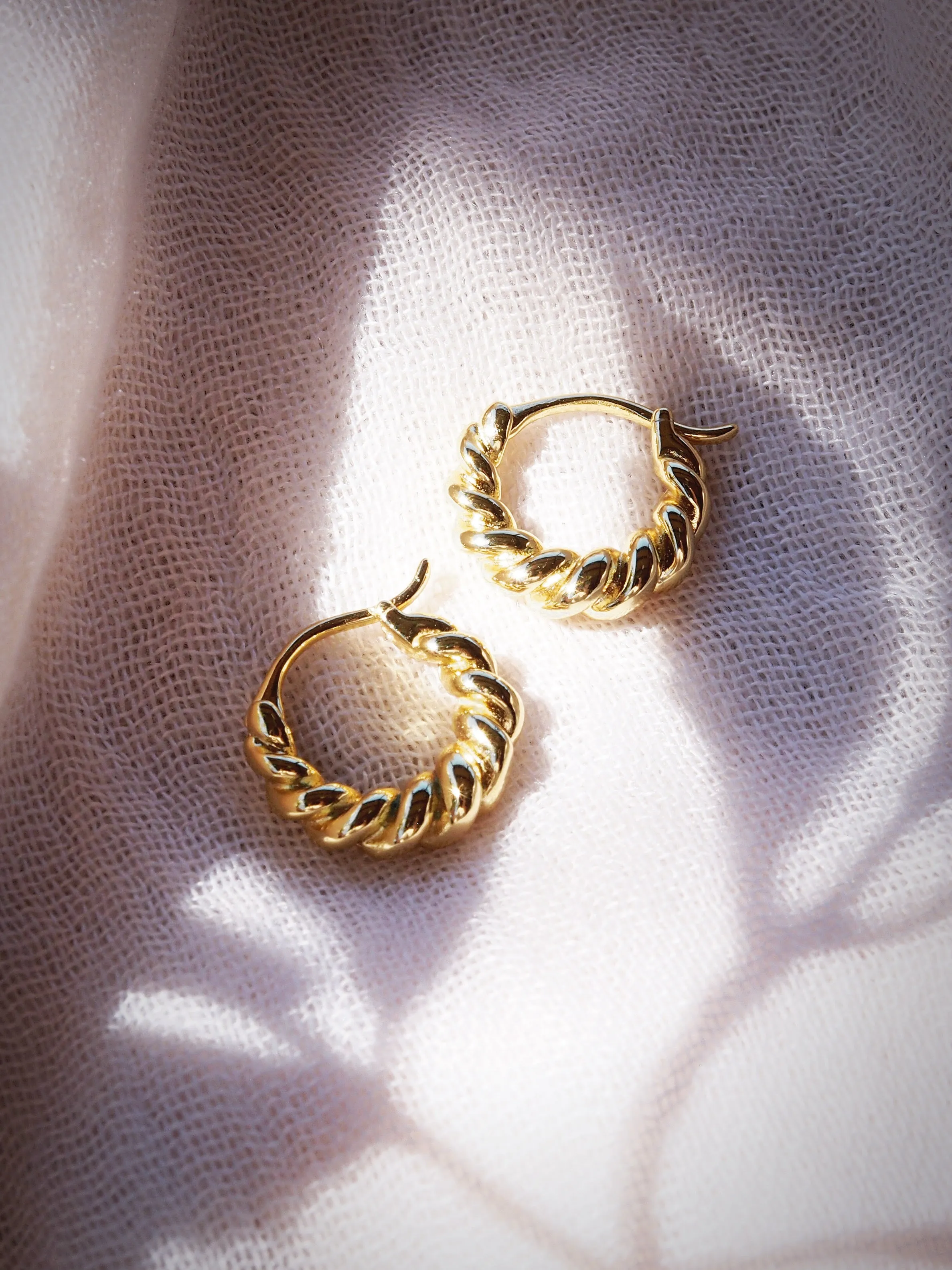 Small Twisted Rope Hoop Earrings - Mana