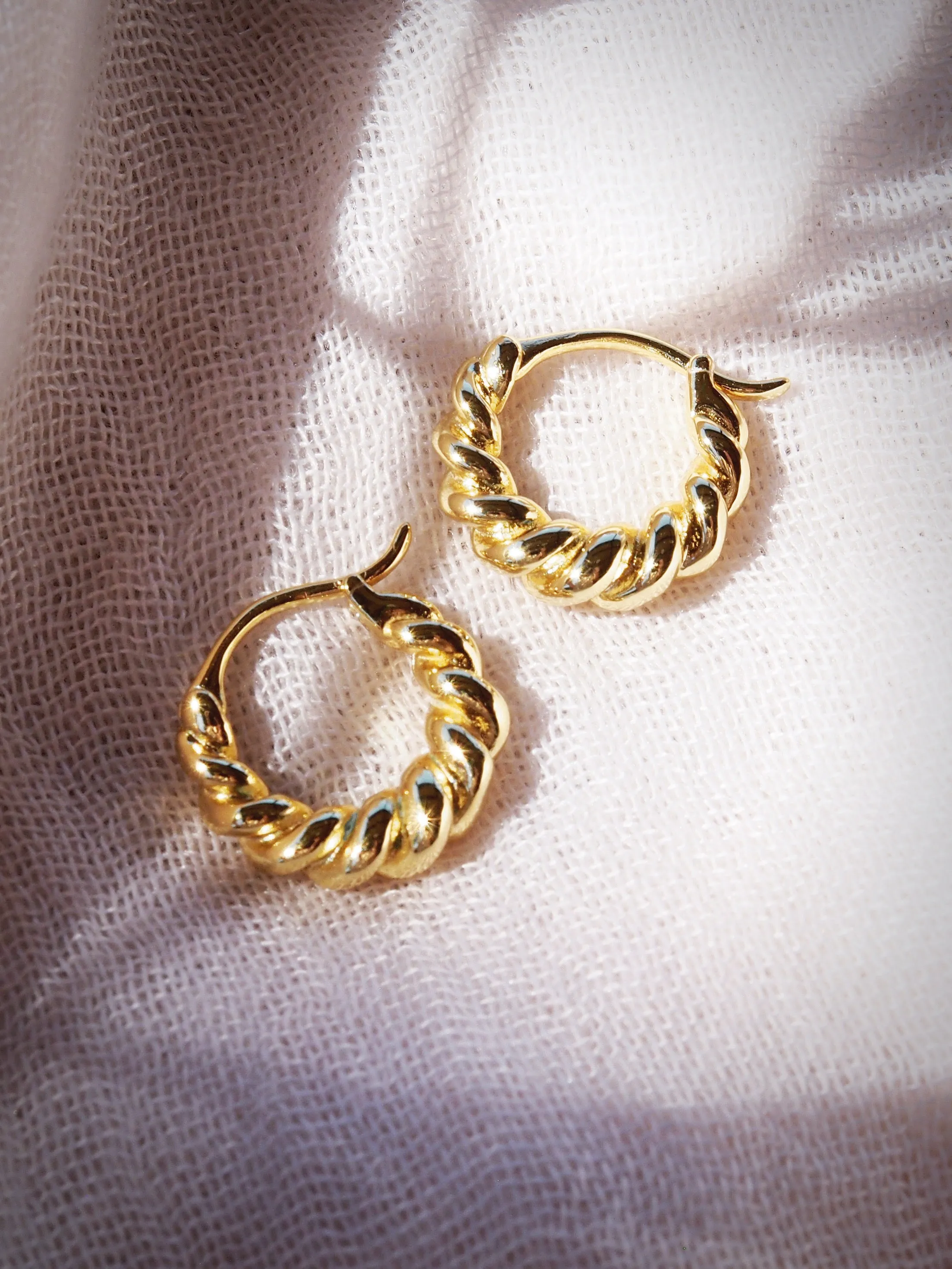 Small Twisted Rope Hoop Earrings - Mana