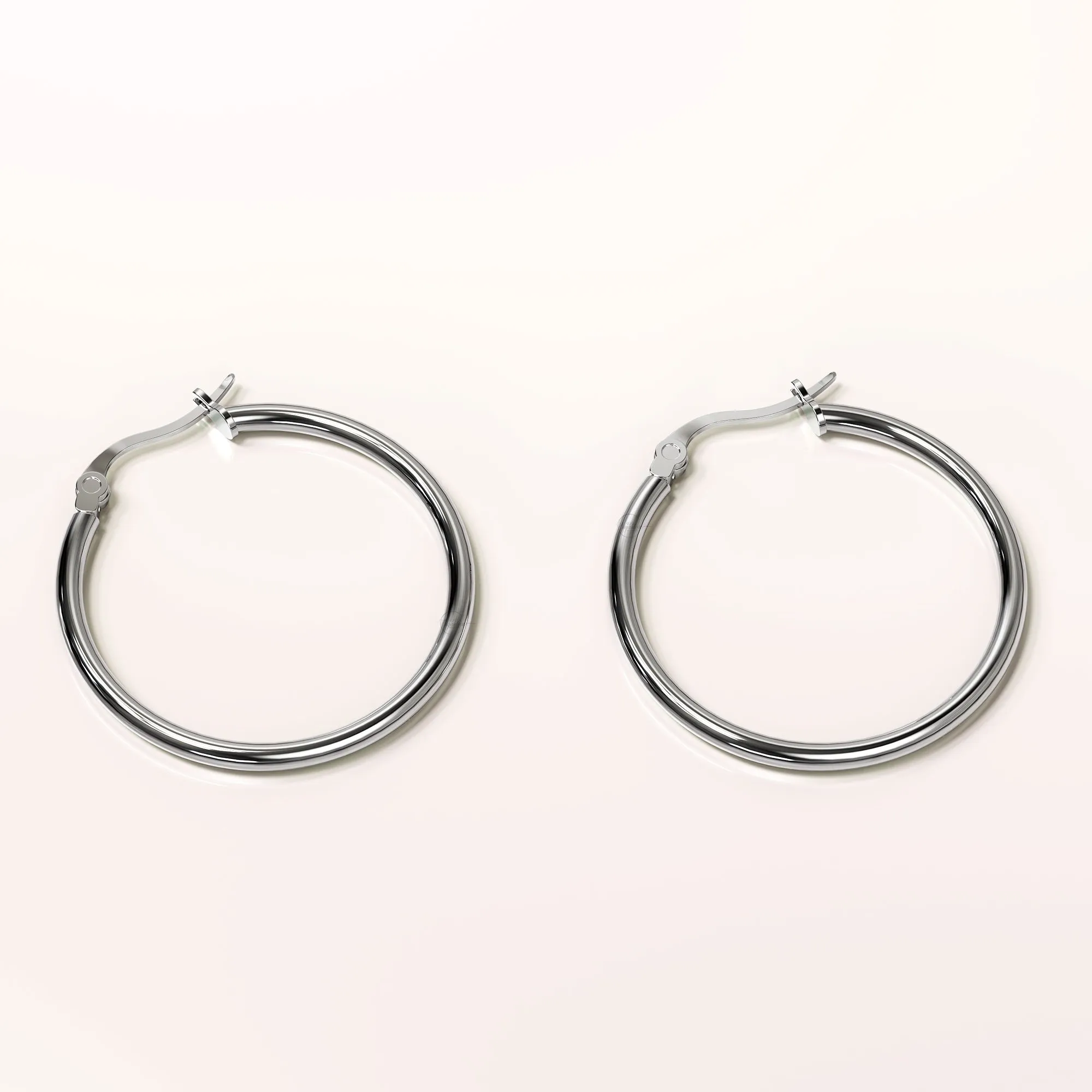 Solid 925 Signature Silver Luna Hoop Earrings