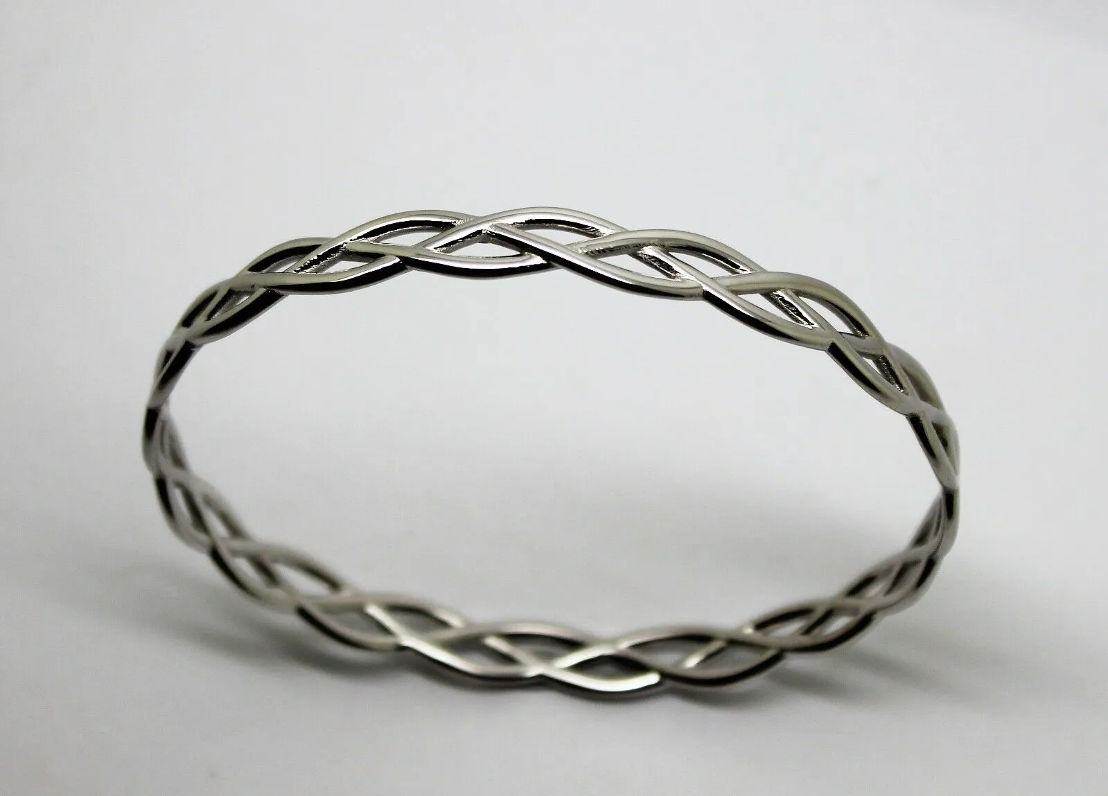 Solid Genuine 375 9ct 9kt Yellow, Rose or White Gold Celtic Knot Oval Bangle  7.1cm X 5.9cm