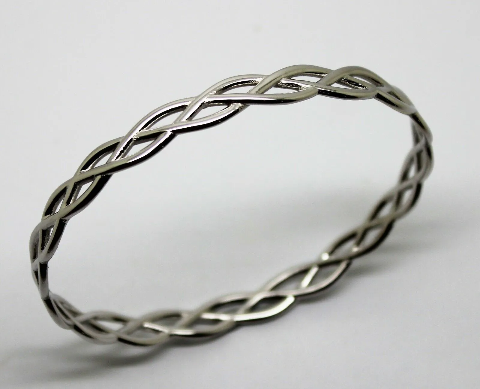 Solid Genuine 375 9ct 9kt Yellow, Rose or White Gold Celtic Knot Oval Bangle  7.1cm X 5.9cm