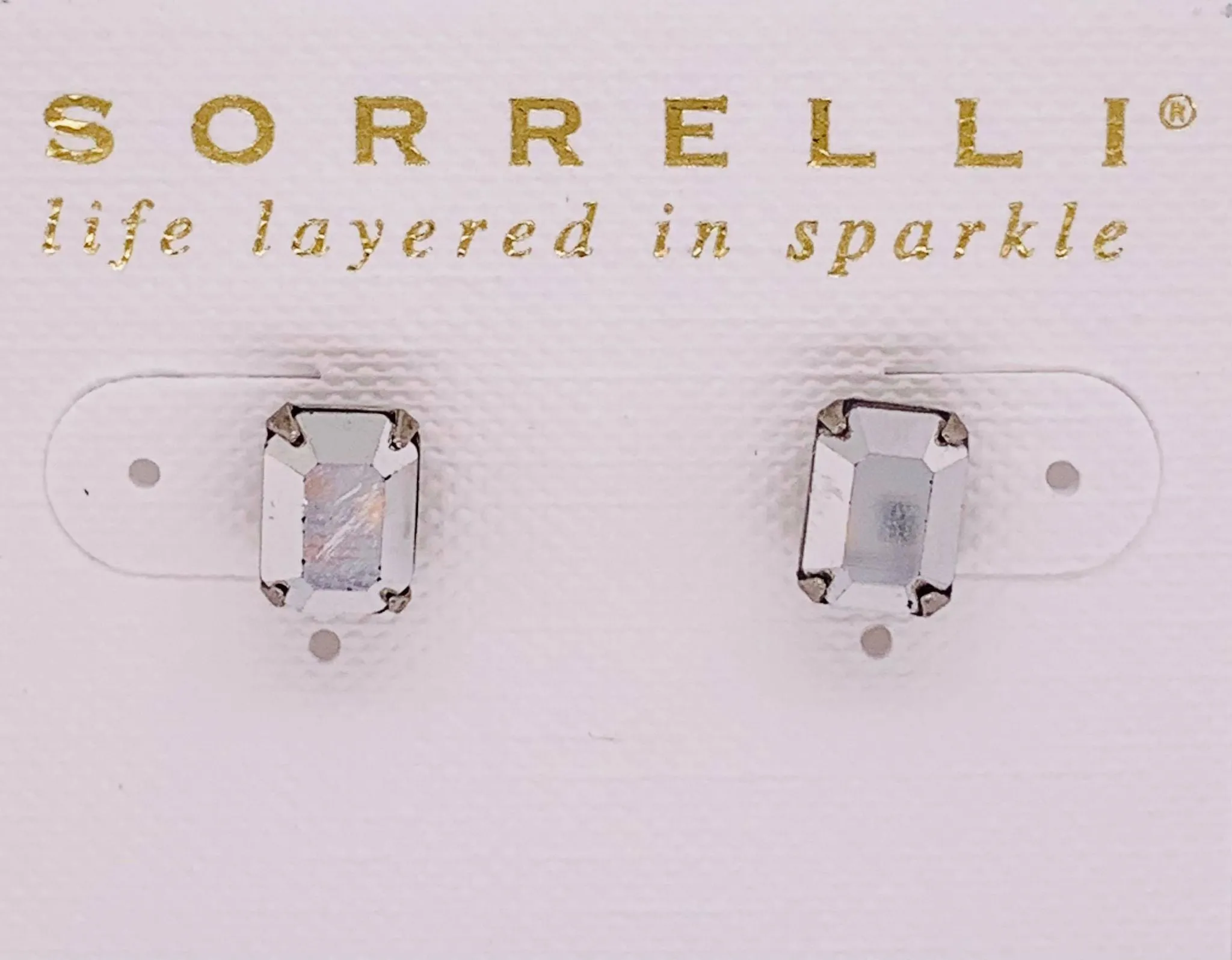 Sorrelli Mini Emerald Cut Stud Earrings