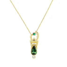 Stag Beetle Necklace | 4.50GMS 2.10CTW | Tourmaline   Emerald