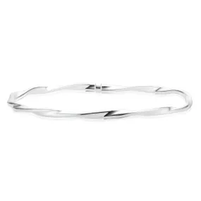 Sterling Silver 65mm Twist Round Bangle