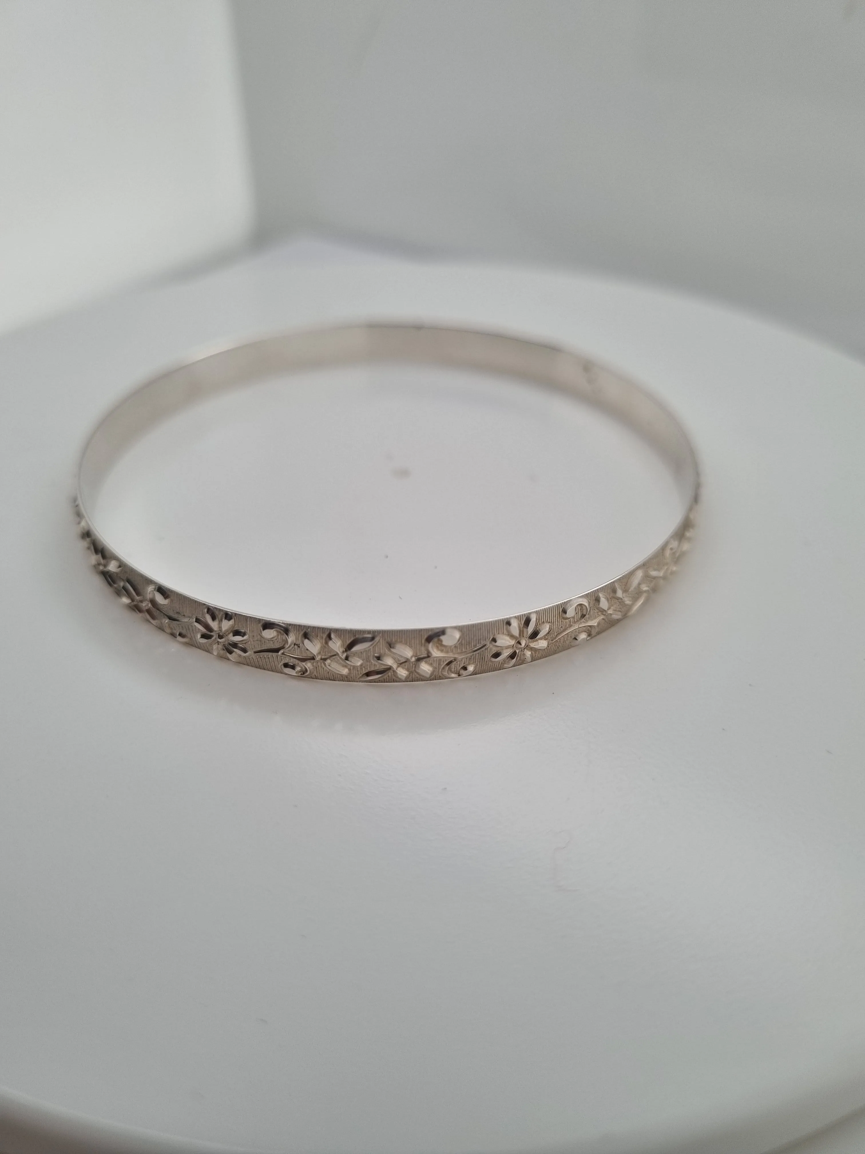 Sterling Silver engraved bangle