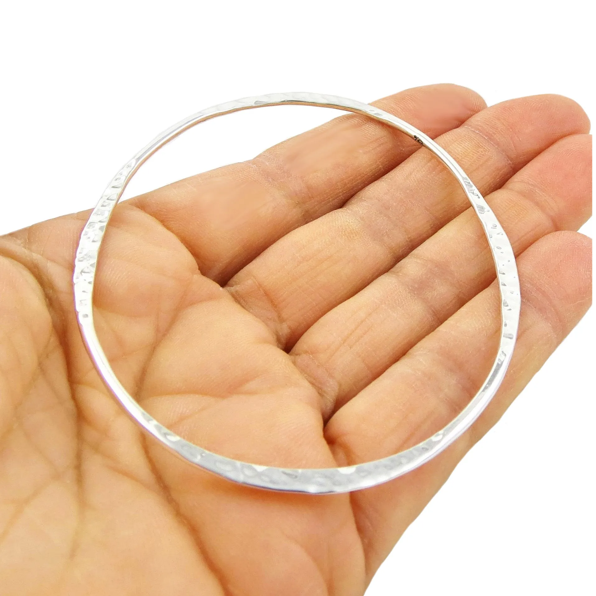 Sterling Silver Oval Bangle