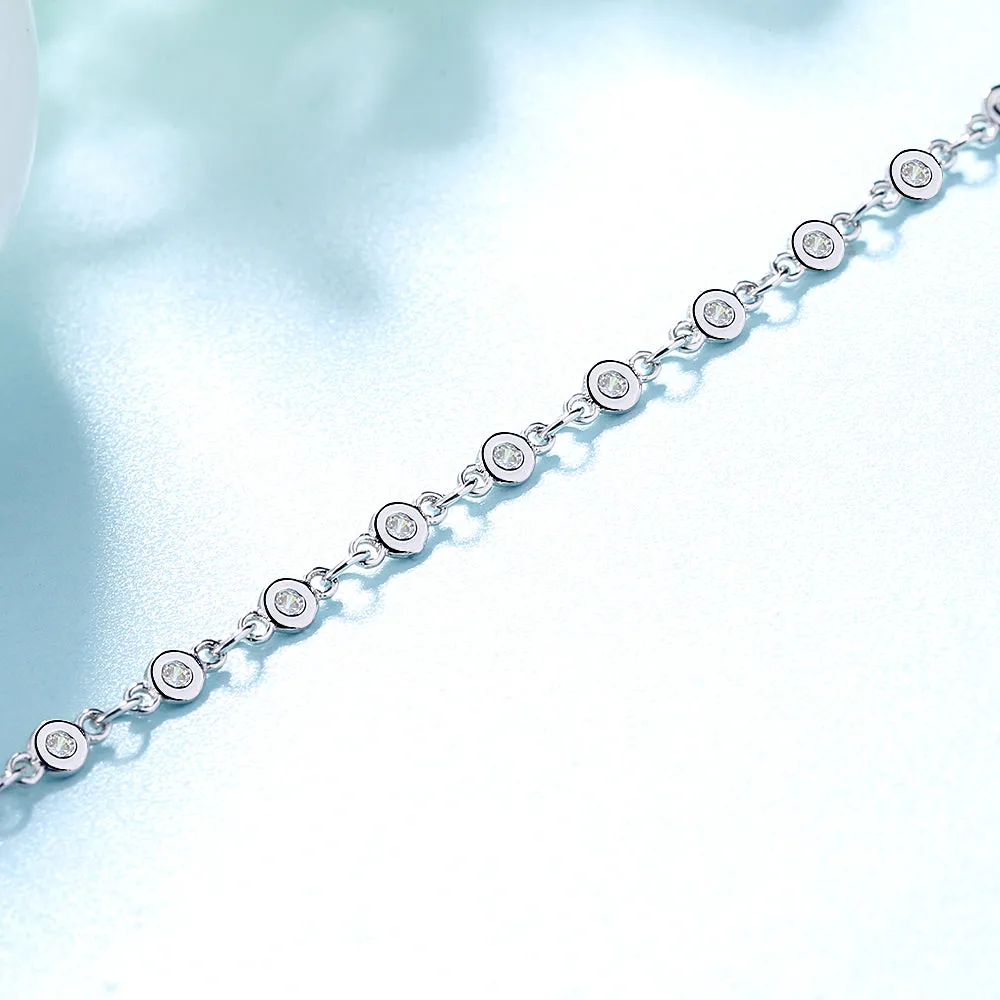 Sterling Silver Station Bracelet with crystals from Swarovski