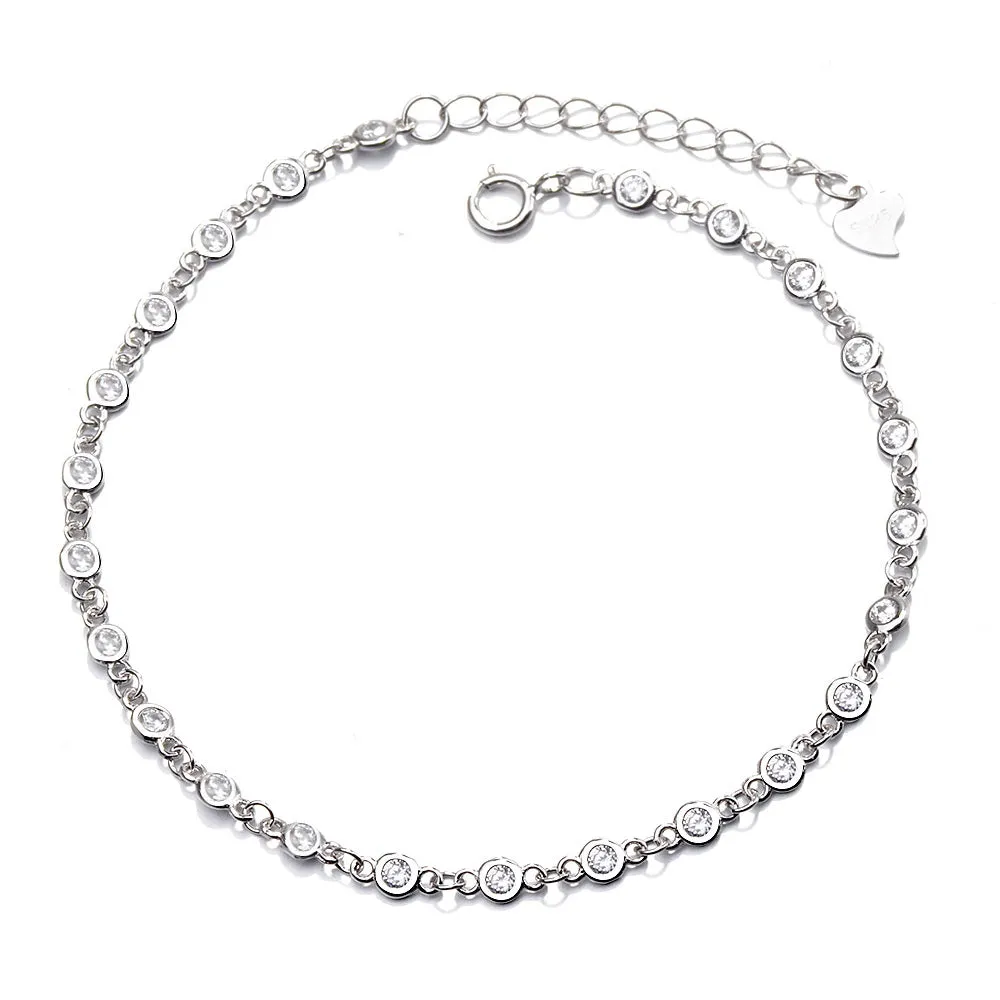 Sterling Silver Station Bracelet with crystals from Swarovski