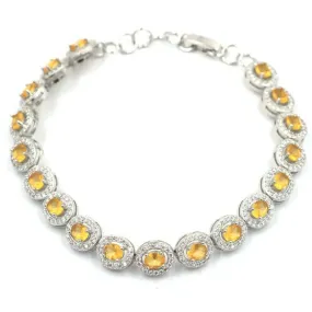 Sterling Silver Yellow Brazilian Citrine Tennis Bracelet