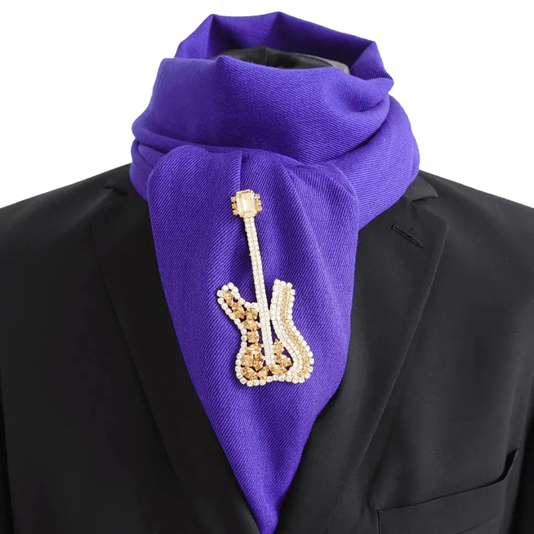 Swarovski Crystals Fender Guitar Lapel Brooch