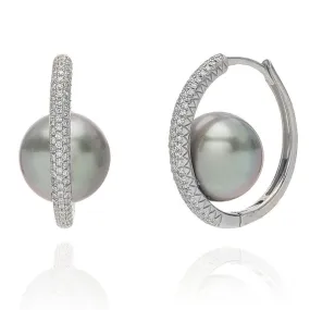 Tahitian pearl hoops