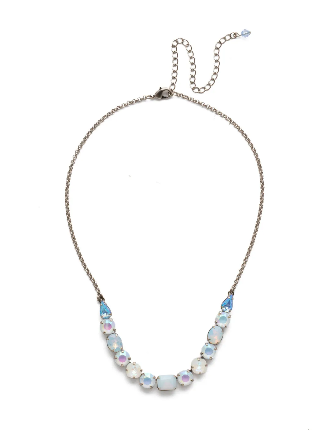 Tansy Half Line Tennis Necklace - NDQ14ASGLC