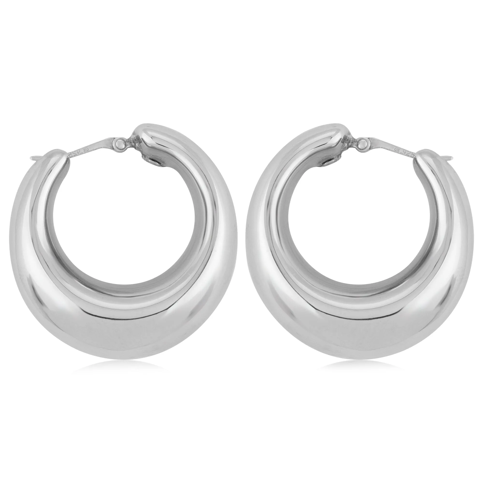 Tapered Puffy Hoop Earring