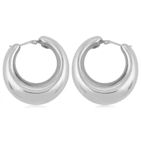 Tapered Puffy Hoop Earring