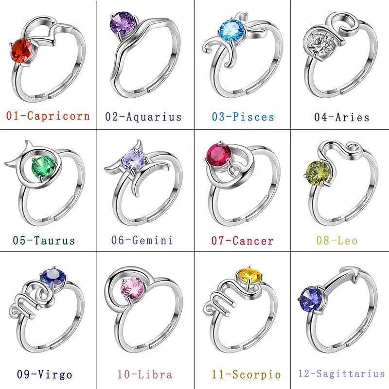 Taurus Ring May Emerald Birthstone Zodiac Women Girls Jewelry Birthday Gift